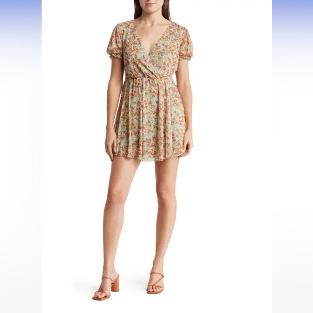 Floral Print Wrap Dress